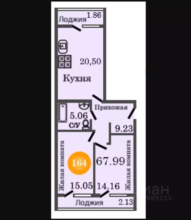 2-к кв. Калининградская область, Калининград ул. Генерал-фельдмаршала ... - Фото 0