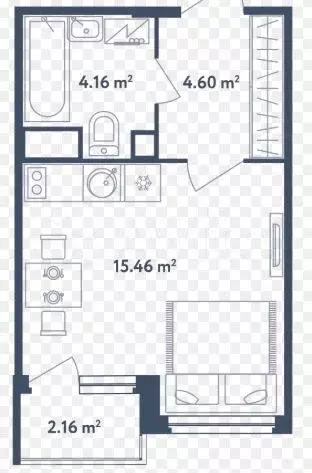 1-к. квартира, 25 м, 5/9 эт. - Фото 0