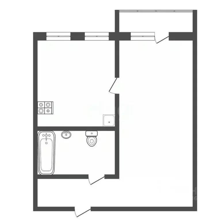 1-к кв. Тульская область, Тула городской округ, пос. Рождественский ... - Фото 1