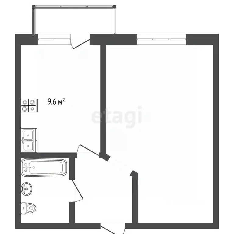 1-к кв. Москва Нагорная ул., 20К8 (34.7 м) - Фото 2
