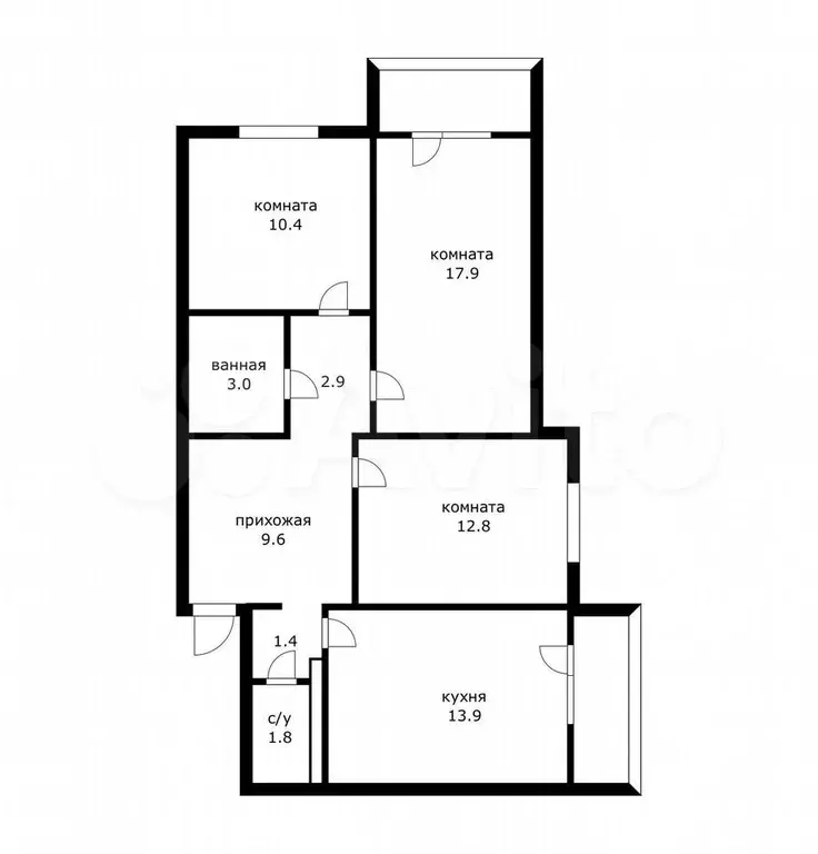 3-к. квартира, 80 м, 1/16 эт. - Фото 0