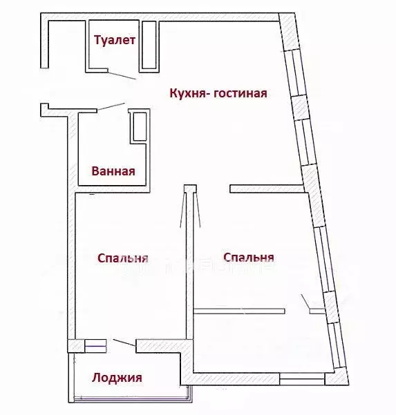 Квартира, 2 комнаты, 52 м - Фото 1