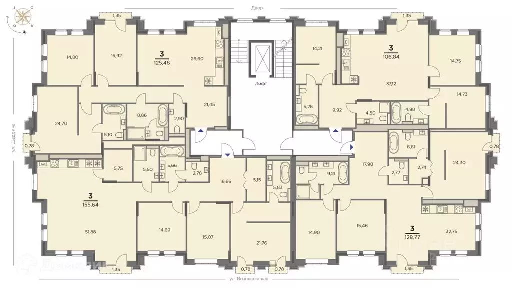 3-к кв. Рязанская область, Рязань Вознесенская ул., 32 (128.77 м) - Фото 2