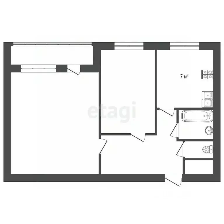 2-к кв. Санкт-Петербург Светлановский просп., 46К1 (45.8 м) - Фото 2