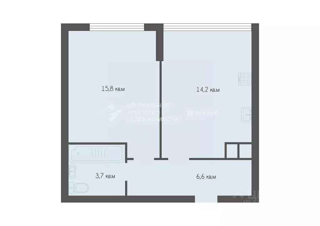 1-к кв. Рязанская область, Рязань ул. Островского, 122к1 (41.9 м) - Фото 1