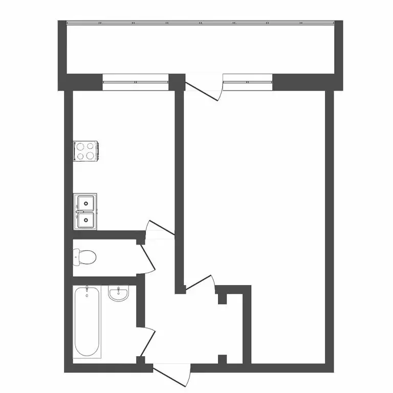 1-комнатная квартира: Тюмень, улица Щербакова, 150к2 (34 м) - Фото 1