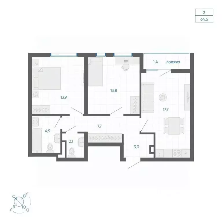 2-к кв. Свердловская область, Екатеринбург ул. Вильгельма де Геннина, ... - Фото 1