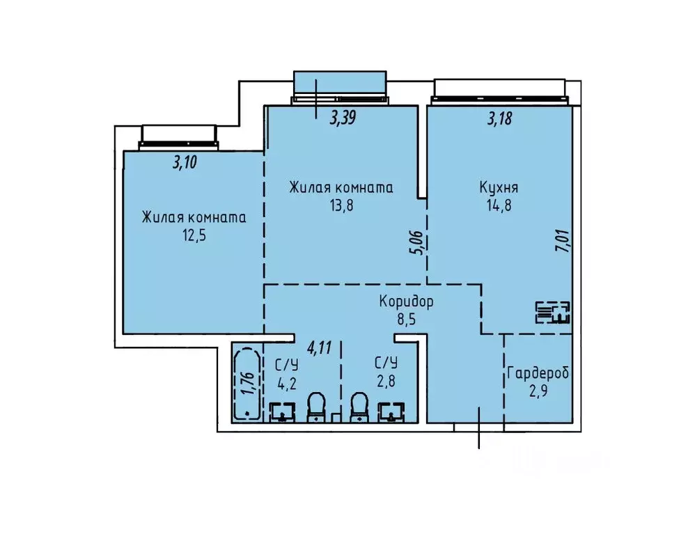 2-к кв. Иркутская область, Иркутск Култукская ул., 16 (60.5 м) - Фото 2