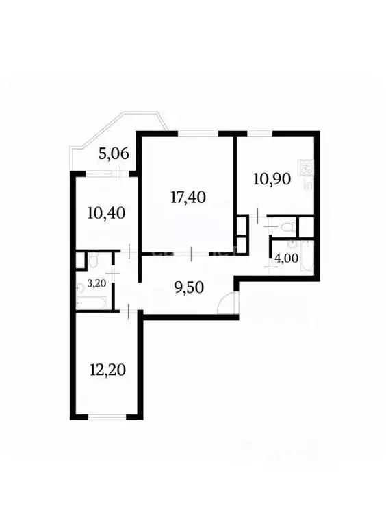 3-к кв. Москва Скобелевская ул., 1 (74.2 м) - Фото 1