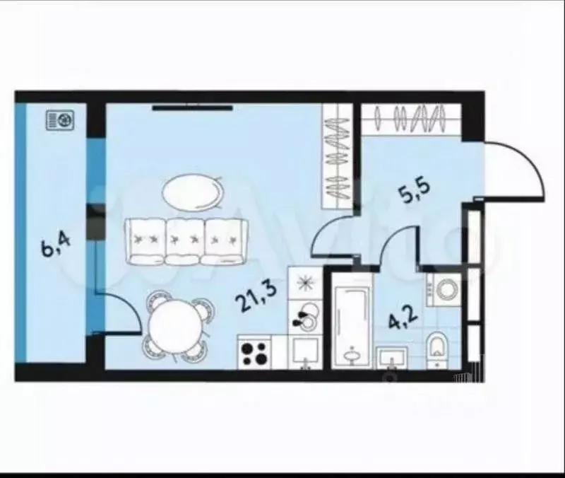 Студия Пермский край, Пермь ул. Пушкина, 91 (34.2 м) - Фото 1