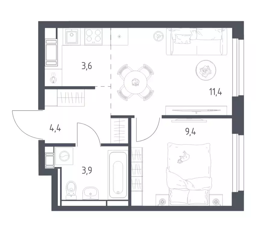 1-комнатная квартира: Мытищи, 1-й Стрелковый переулок, 5к1 (32.2 м) - Фото 1