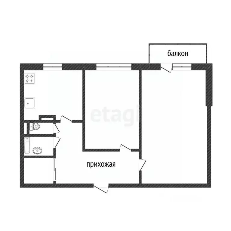 2-к кв. Белгородская область, Белгород ул. 3-го Интернационала, 39 ... - Фото 2