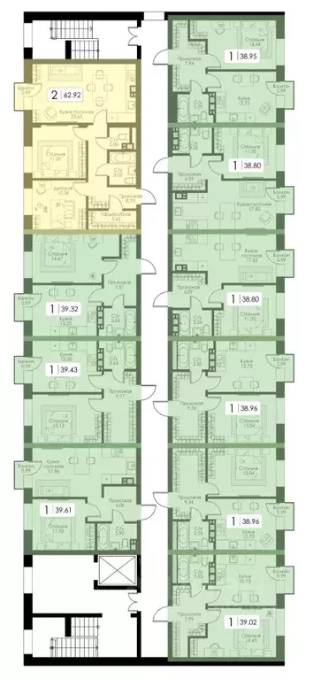 1-к кв. Тверская область, Тверь Урбан Парк жилой комплекс (38.96 м) - Фото 2