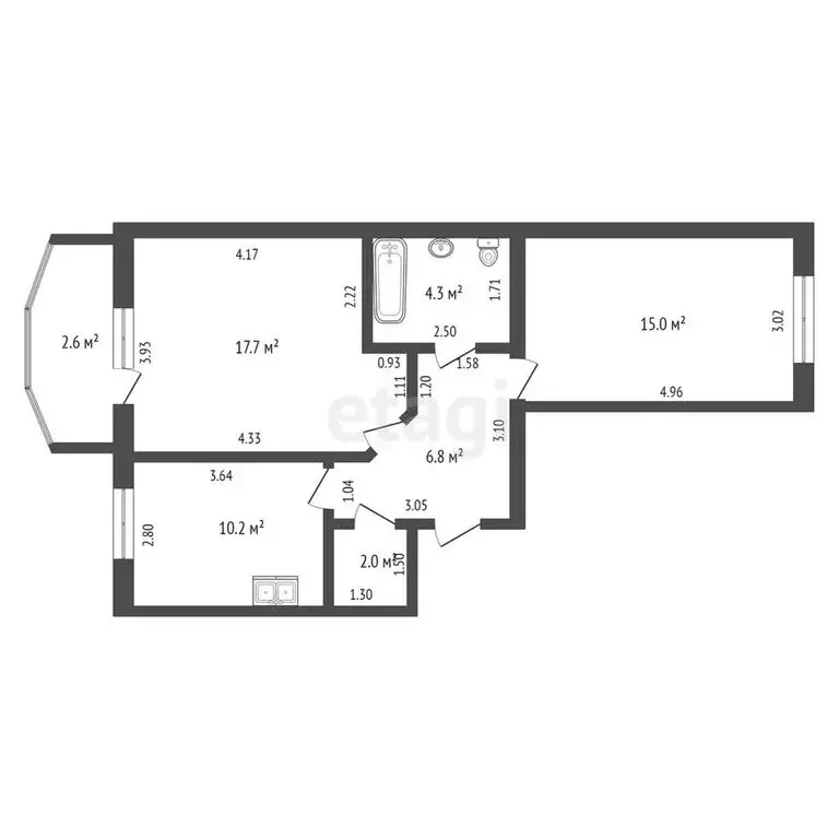 2-комнатная квартира: Калининград, Киевская улица, 118А (58.6 м) - Фото 1