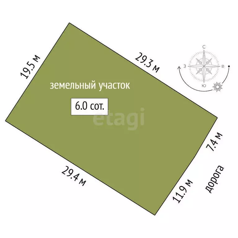 Участок в Тюмень, СНТ Медик, Вишнёвая улица (5.5 м) - Фото 0