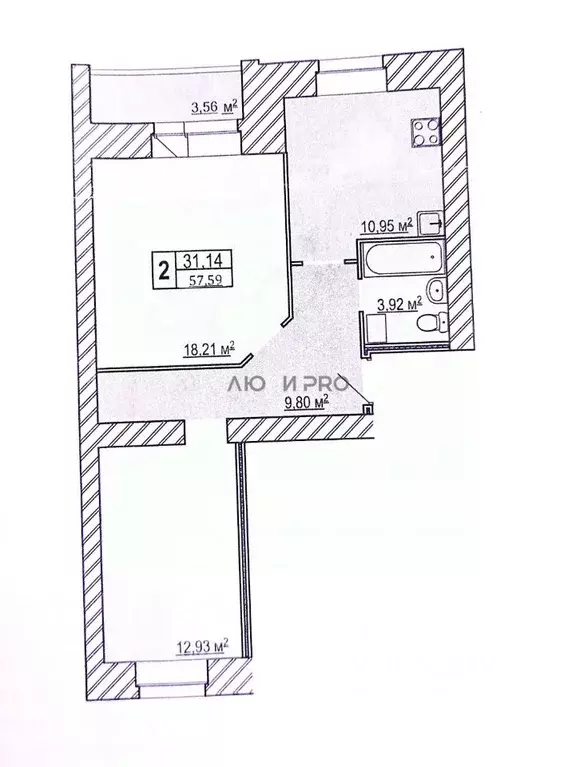 2-к кв. Ярославская область, Ярославль ул. Карла Либкнехта, 19 (58.0 ... - Фото 2