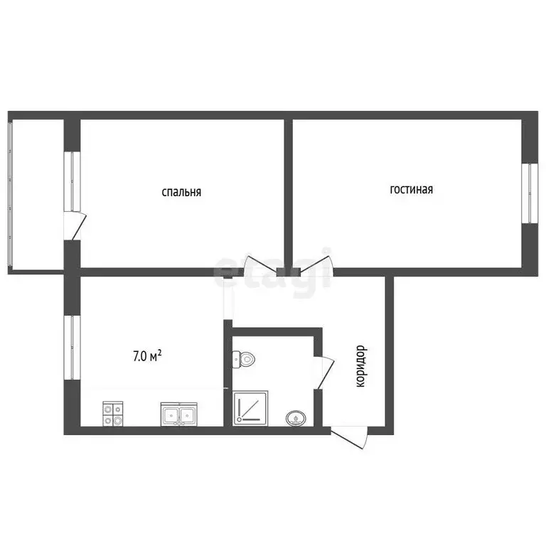 2-комнатная квартира: Муром, Кленовая улица, 30 (43.8 м) - Фото 1