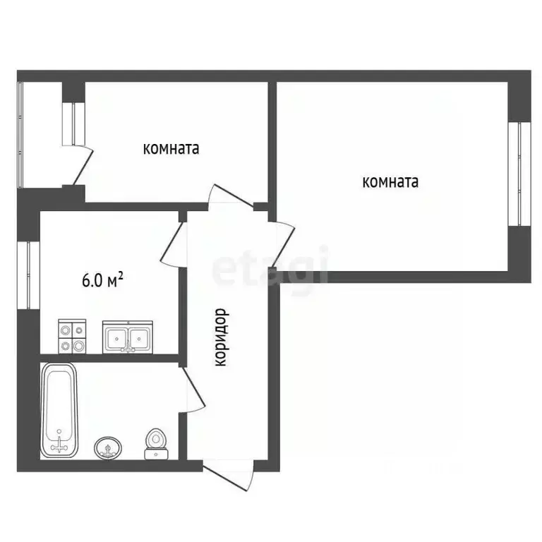 2-к кв. Ярославская область, Тутаев Комсомольская ул., 76 (43.9 м) - Фото 2