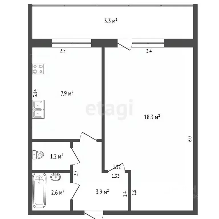 1-к кв. Мордовия, Саранск ул. Семашко, 24 (39.9 м) - Фото 2