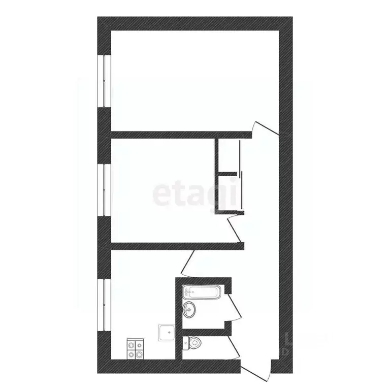 2-к кв. Амурская область, Райчихинск ул. Калинина, 1 (50.2 м) - Фото 2