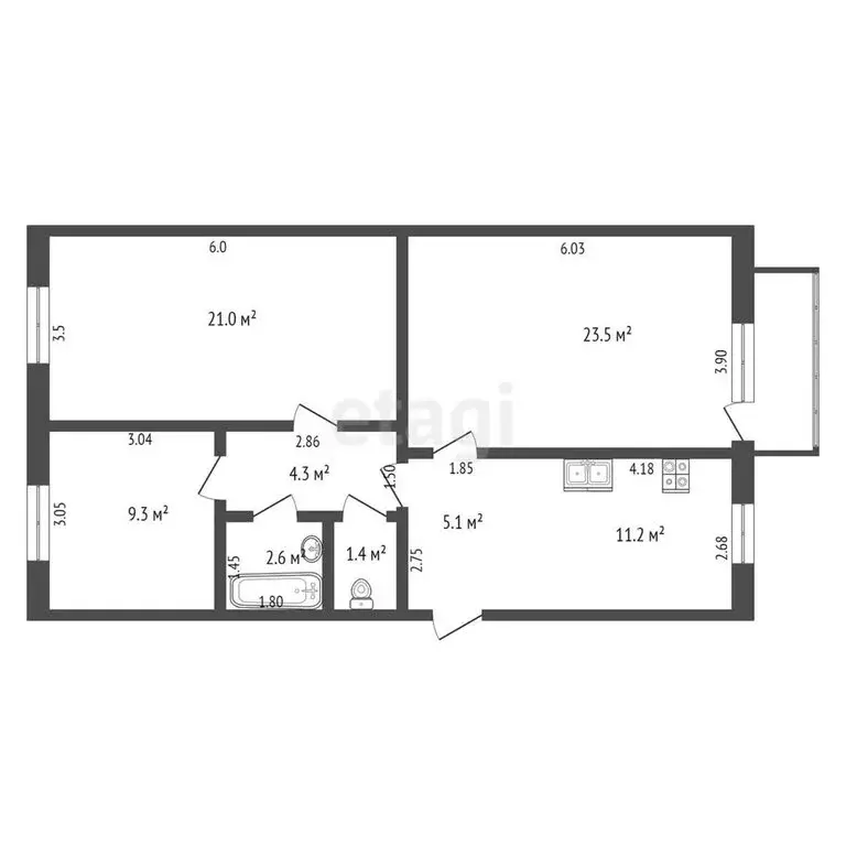 3-комнатная квартира: Якутск, улица Маяковского, 112 (78.4 м) - Фото 0