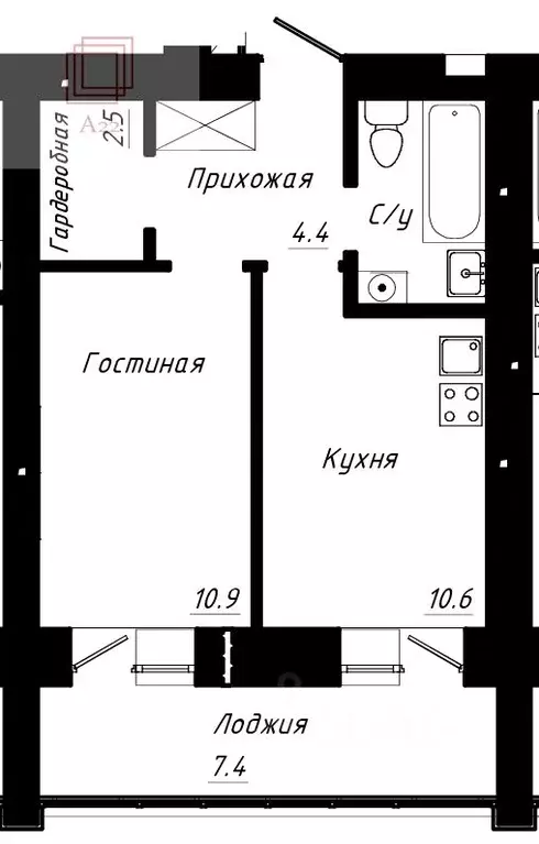 1-к кв. Алтайский край, Барнаул тракт Павловский, 196Ак3 (35.9 м) - Фото 2