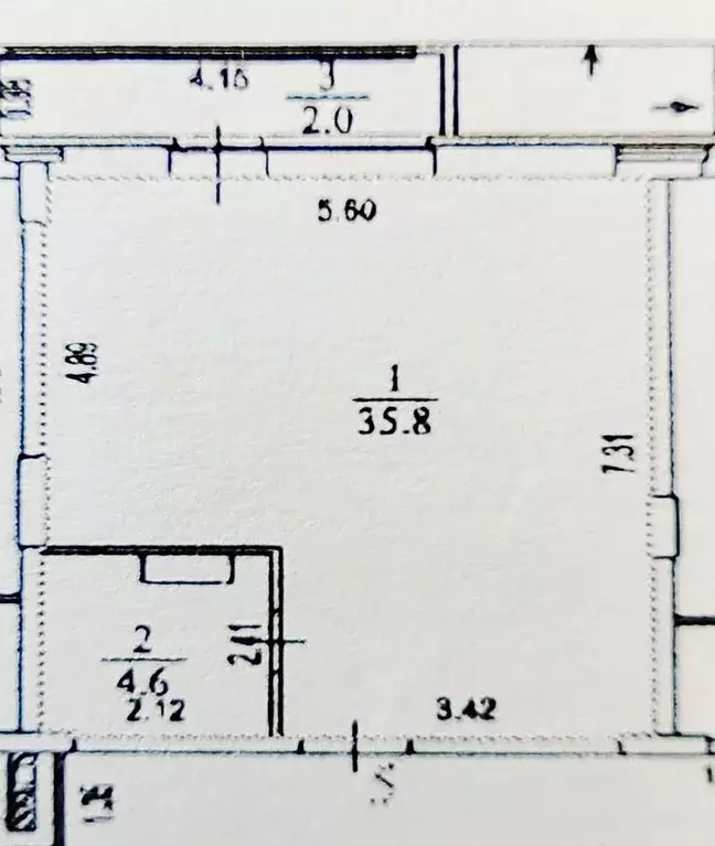 Студия Москва пос. Коммунарка, ул. Бачуринская, 17 (40.4 м) - Фото 2