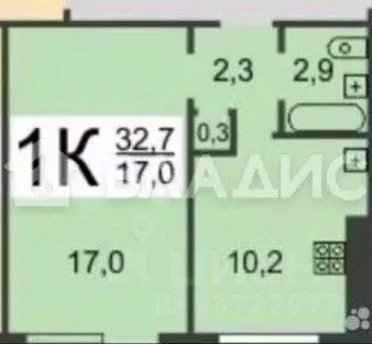 1-к кв. Нижегородская область, Нижний Новгород ул. Строкина, 12 (32.9 ... - Фото 2