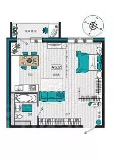 1-к кв. Приморский край, Уссурийск Радужный мкр,  (45.2 м) - Фото 1