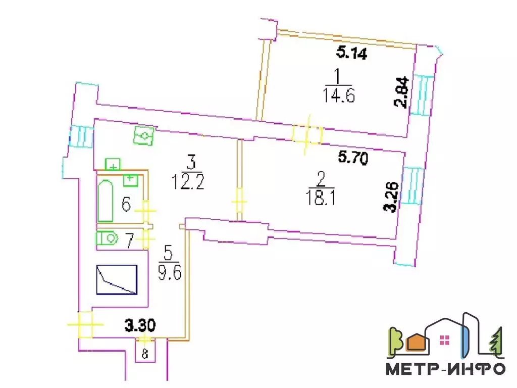 2-комнатная квартира: Москва, Долгоруковская улица, 39/6 (57.5 м) - Фото 1