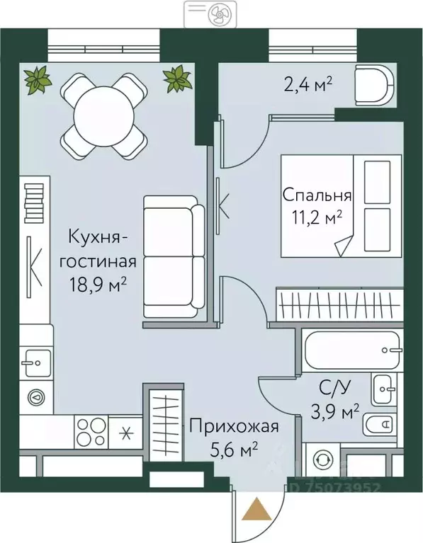 1-к кв. Волгоградская область, Волгоград Новосибирская ул., 74 (42.0 ... - Фото 0