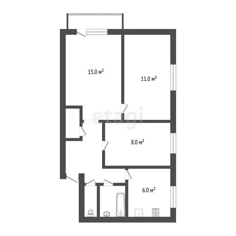 3-комнатная квартира: Вологда, Пионерская улица, 18 (50.1 м) - Фото 1