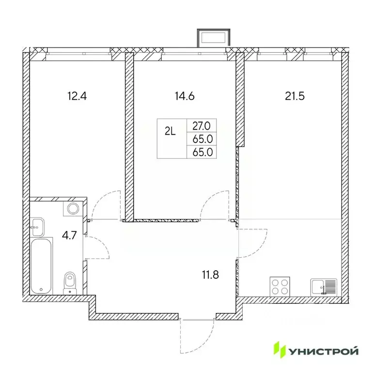 2-к кв. Свердловская область, Екатеринбург Вторчермет жилрайон,  (65.0 ... - Фото 0