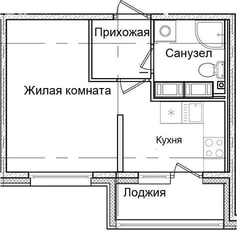 1-комнатная квартира: Санкт-Петербург, Пионерская улица, 53 (26 м) - Фото 0