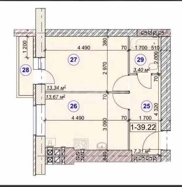 1-к кв. Ярославская область, Ярославский муниципальный округ, пос. ... - Фото 1