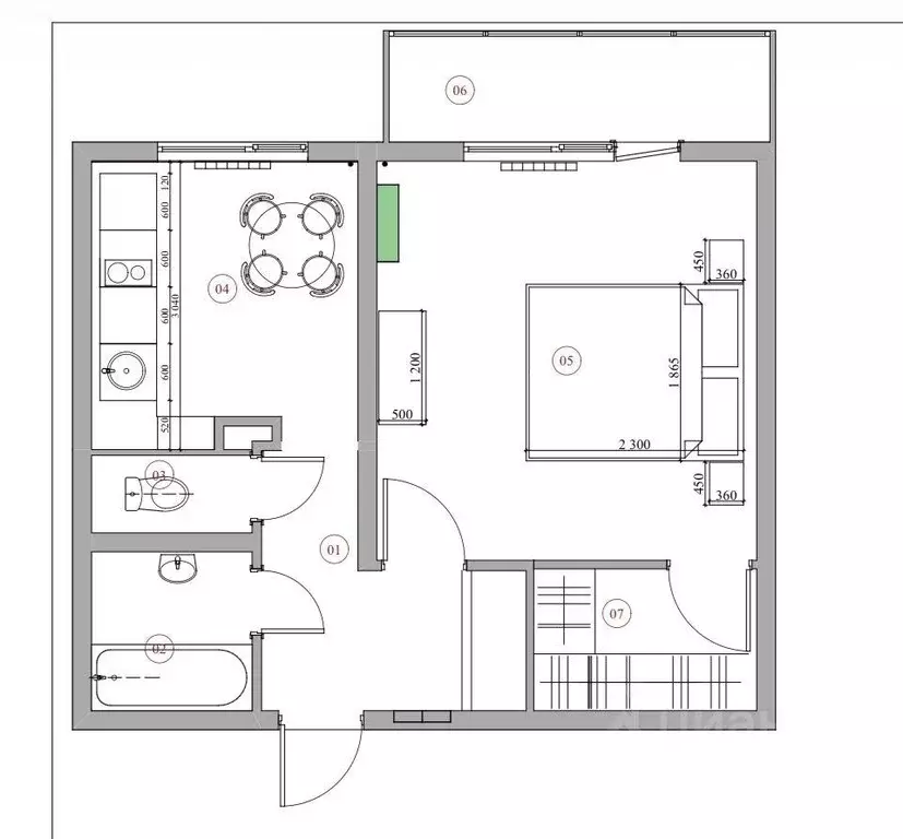 Квартира, 1 комната, 38.4 м - Фото 2