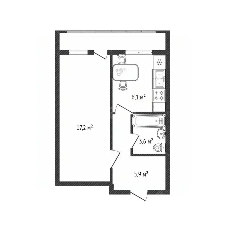 1-к кв. Брянская область, Брянск Гомельская ул., 57 (32.8 м) - Фото 2