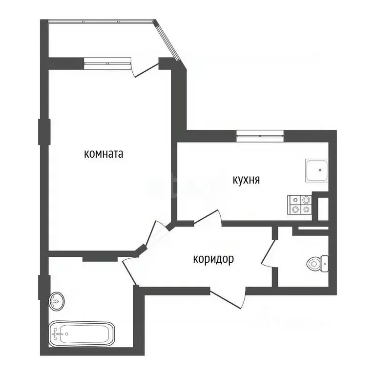 1-к кв. Воронежская область, Семилуки Комсомольская ул., 25 (41.8 м) - Фото 2