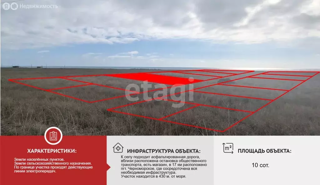 Участок в Окунёвское сельское поселение, село Марьино (10 м) - Фото 1