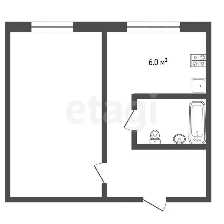 1-комнатная квартира: Нарткала, Красная улица, 251А (32.3 м) - Фото 1