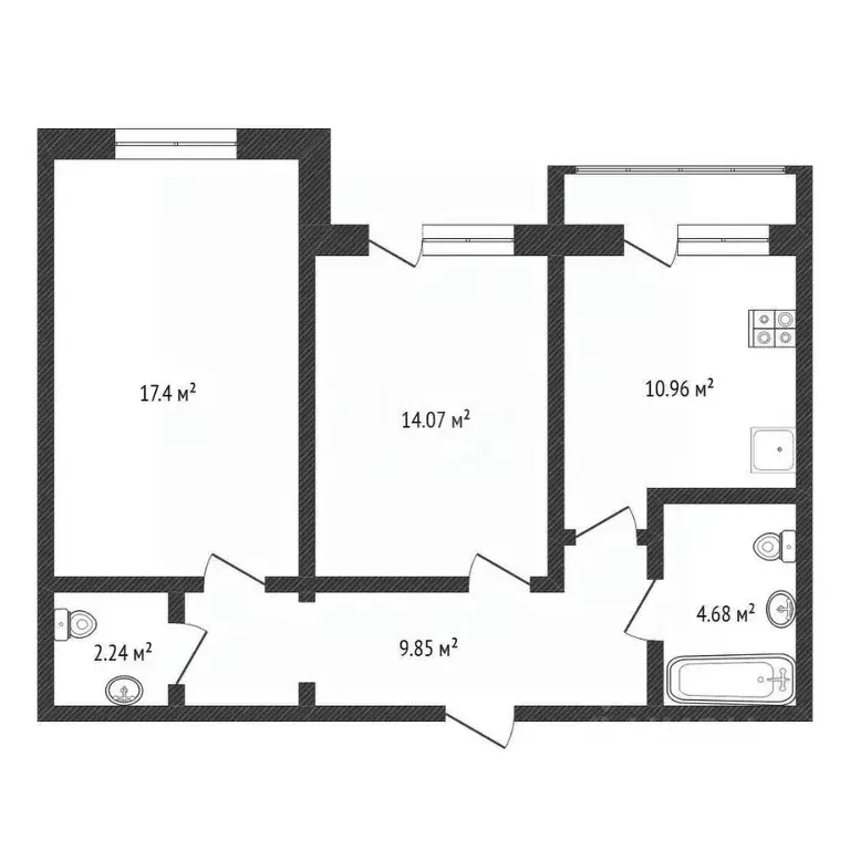 2-к кв. Нижегородская область, Нижний Новгород Вязниковская ул., 43 ... - Фото 2