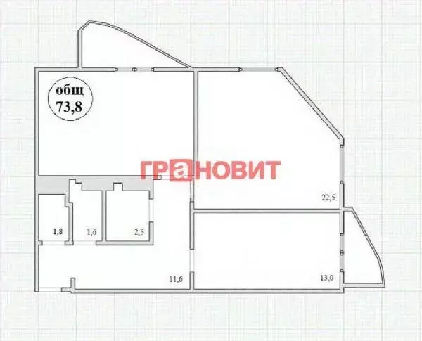 3-к кв. Новосибирская область, Новосибирск Вилюйская ул., 7 (73.8 м) - Фото 1