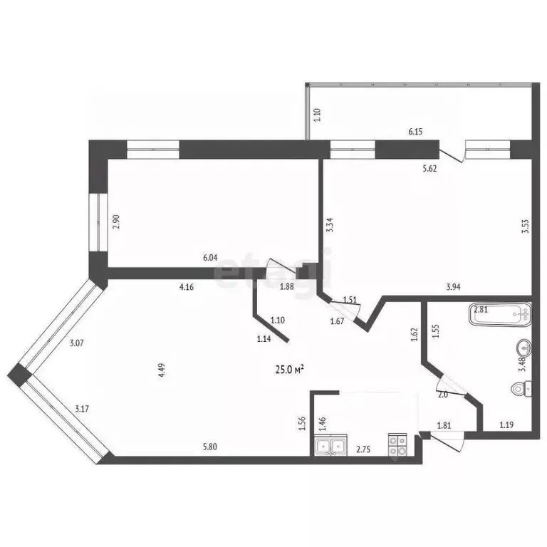 1-к кв. Самарская область, Самара просека 5-я, 104 (72.0 м) - Фото 2