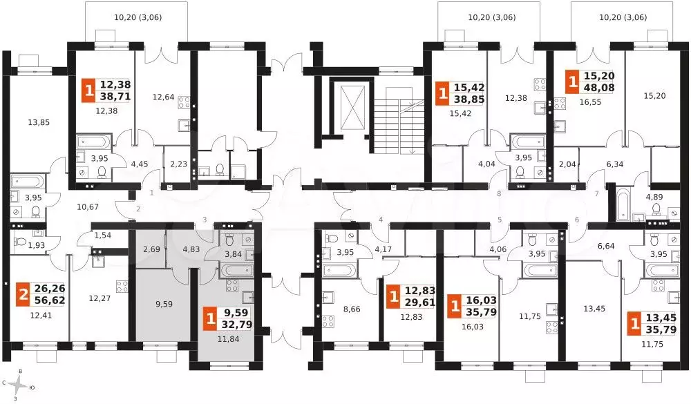 1-к. квартира, 32,8 м, 1/3 эт. - Фото 1
