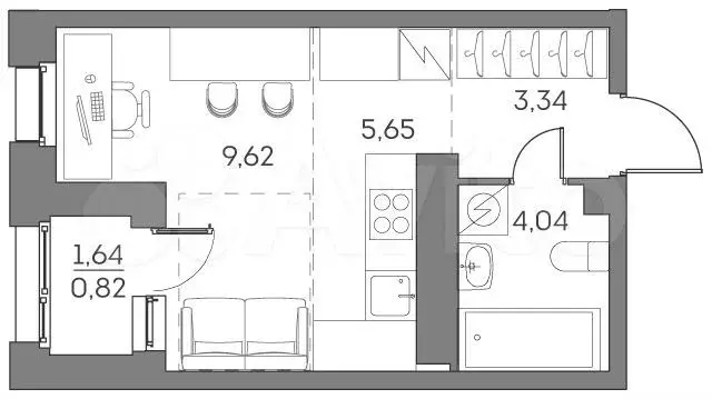 Квартира-студия, 23,5 м, 22/28 эт. - Фото 0