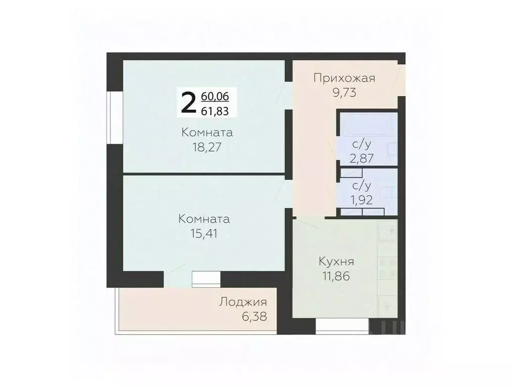 2-к кв. Орловская область, Орел ул. Панчука, 83Б (61.83 м) - Фото 0
