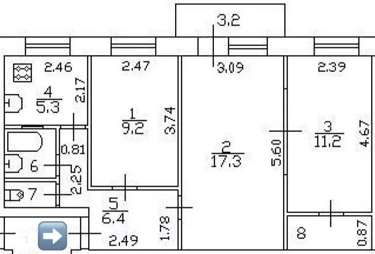3-к кв. Санкт-Петербург Кубинская ул., 22 (55.0 м) - Фото 0