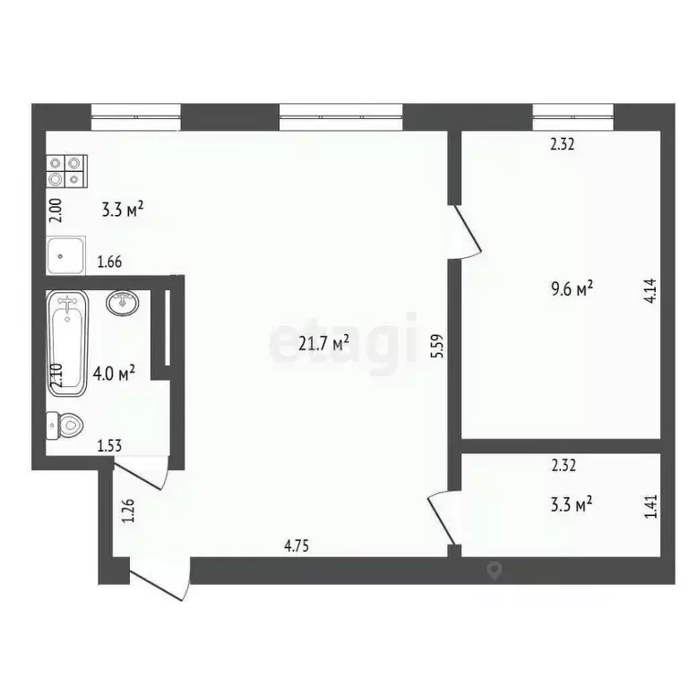 1-к кв. Тюменская область, Тюмень Холодильная ул., 49 (43.2 м) - Фото 1
