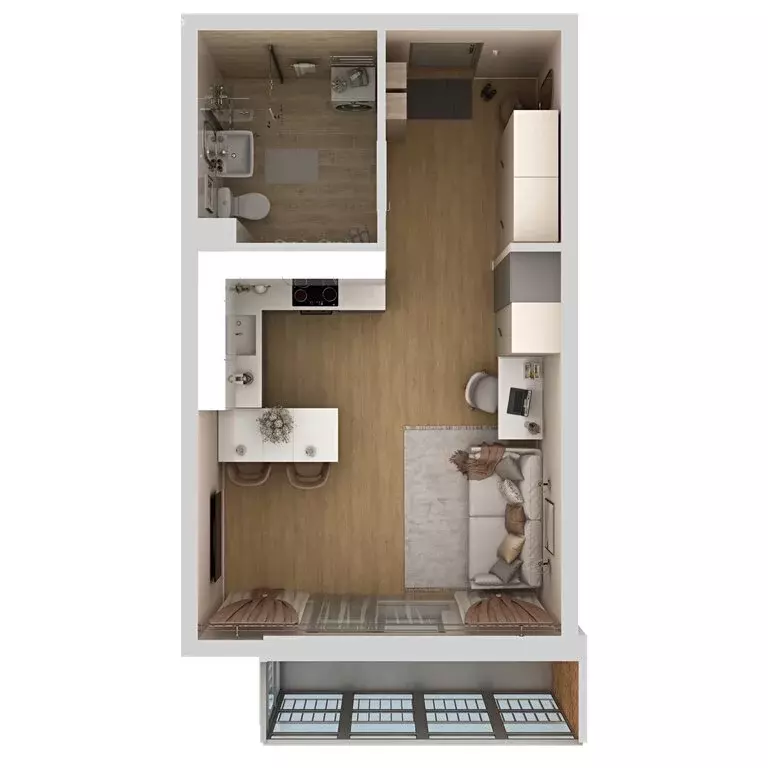 Квартира-студия: Пермь, улица Капитана Гастелло, 15 (28.6 м) - Фото 2