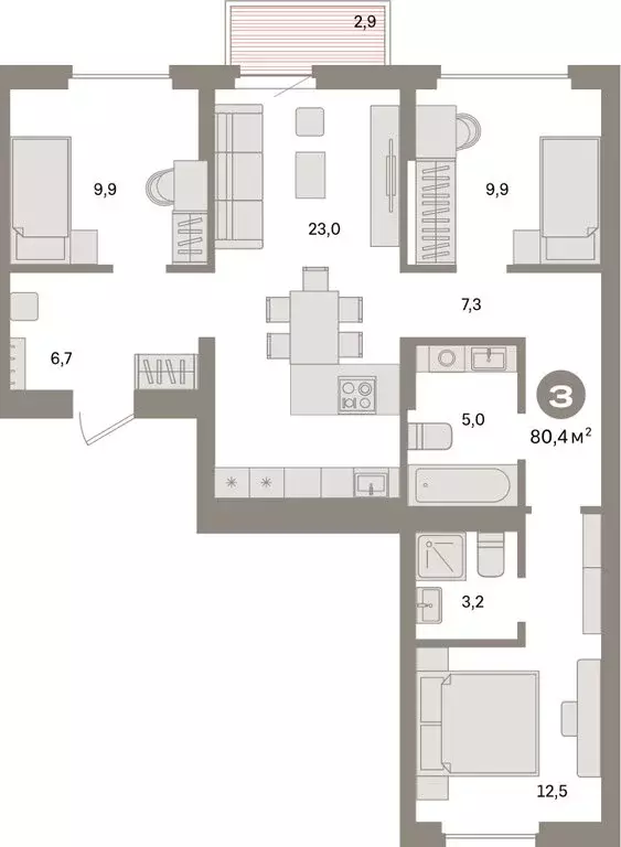 3-комнатная квартира: Екатеринбург, жилой район Сортировочный, ... - Фото 1